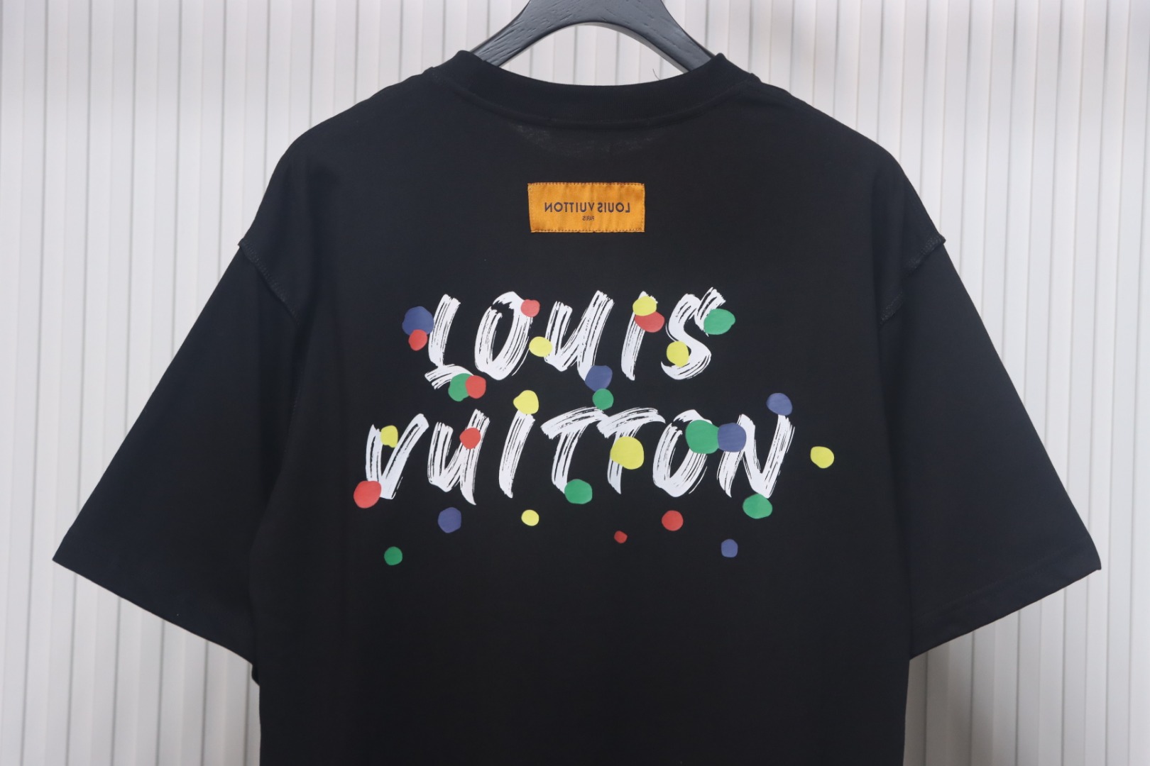 Louis Vuitton painted digital direct printing short sleeve black