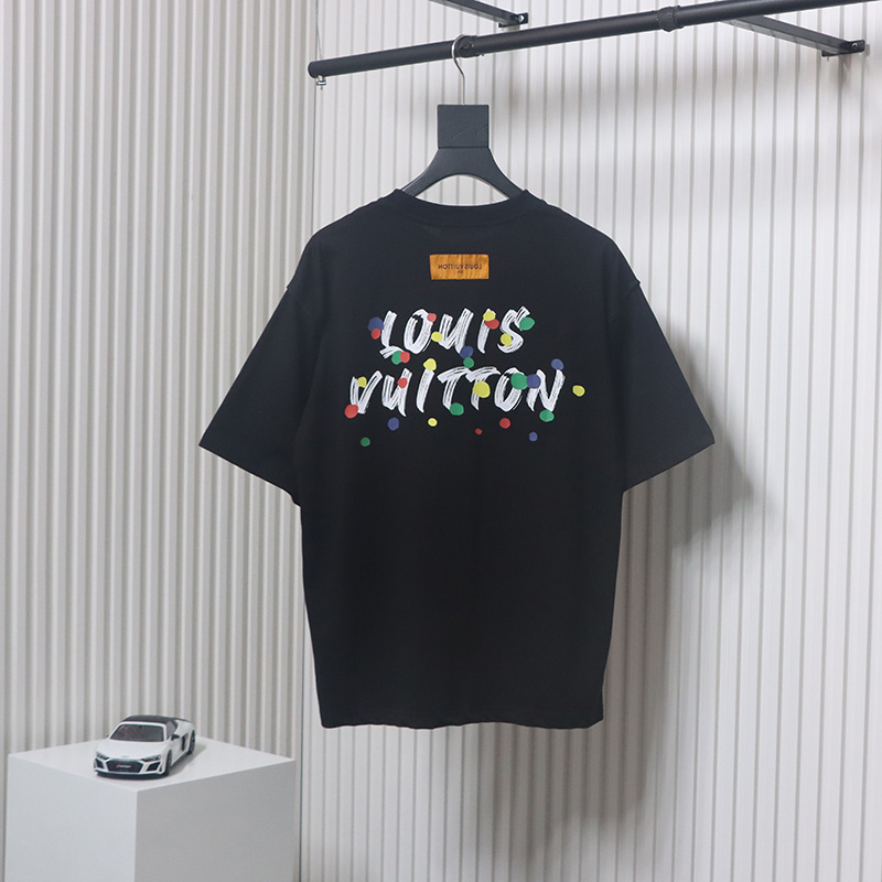 Louis Vuitton painted digital direct printing short sleeve black