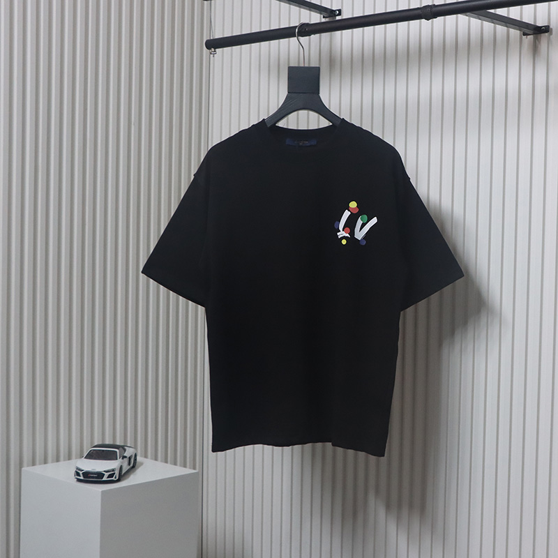 Louis Vuitton painted digital direct printing short sleeve black