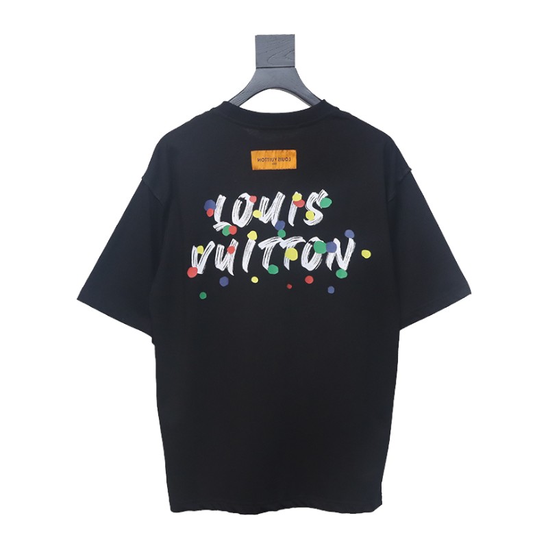 Louis Vuitton painted digital direct printing short sleeve black