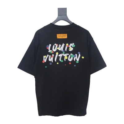 Louis Vuitton painted digital direct printing short sleeve black 02