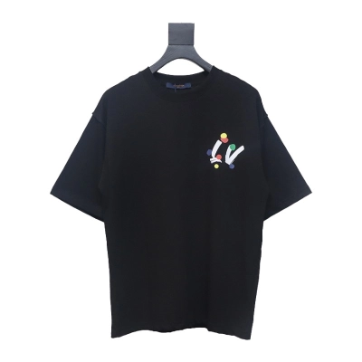 Louis Vuitton painted digital direct printing short sleeve black 01