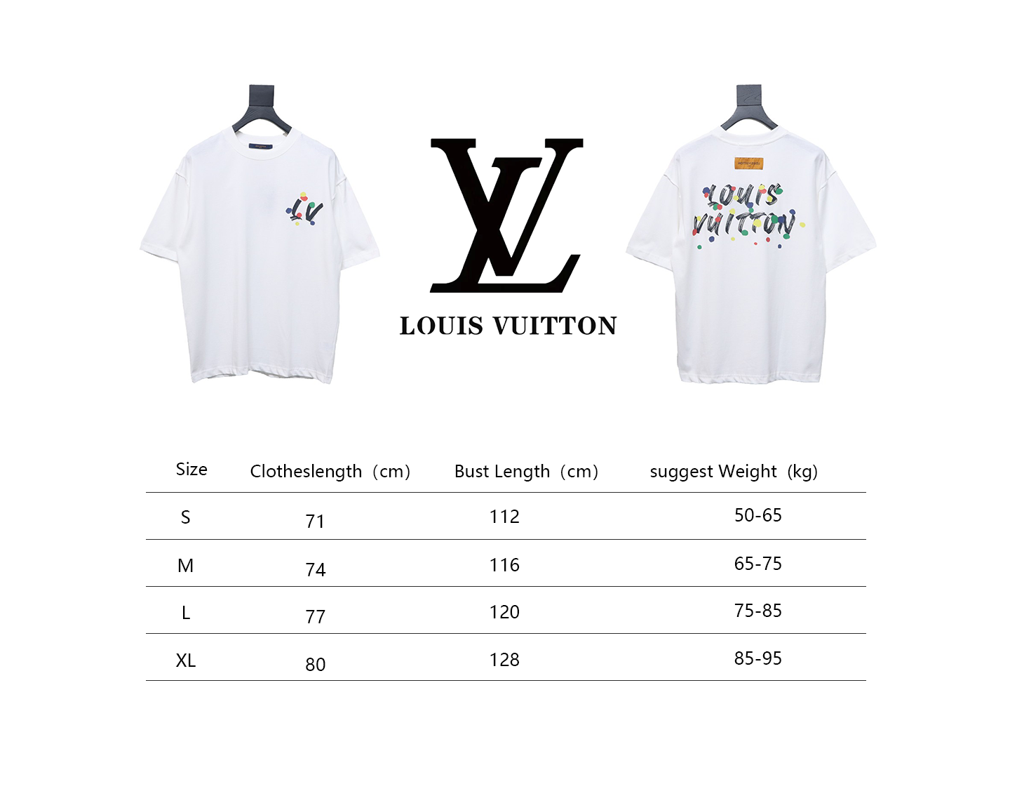 Louis Vuitton painted digital direct printing short sleeve White