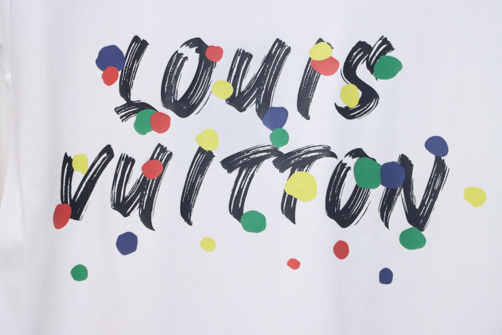 Louis Vuitton painted digital direct printing short sleeve White