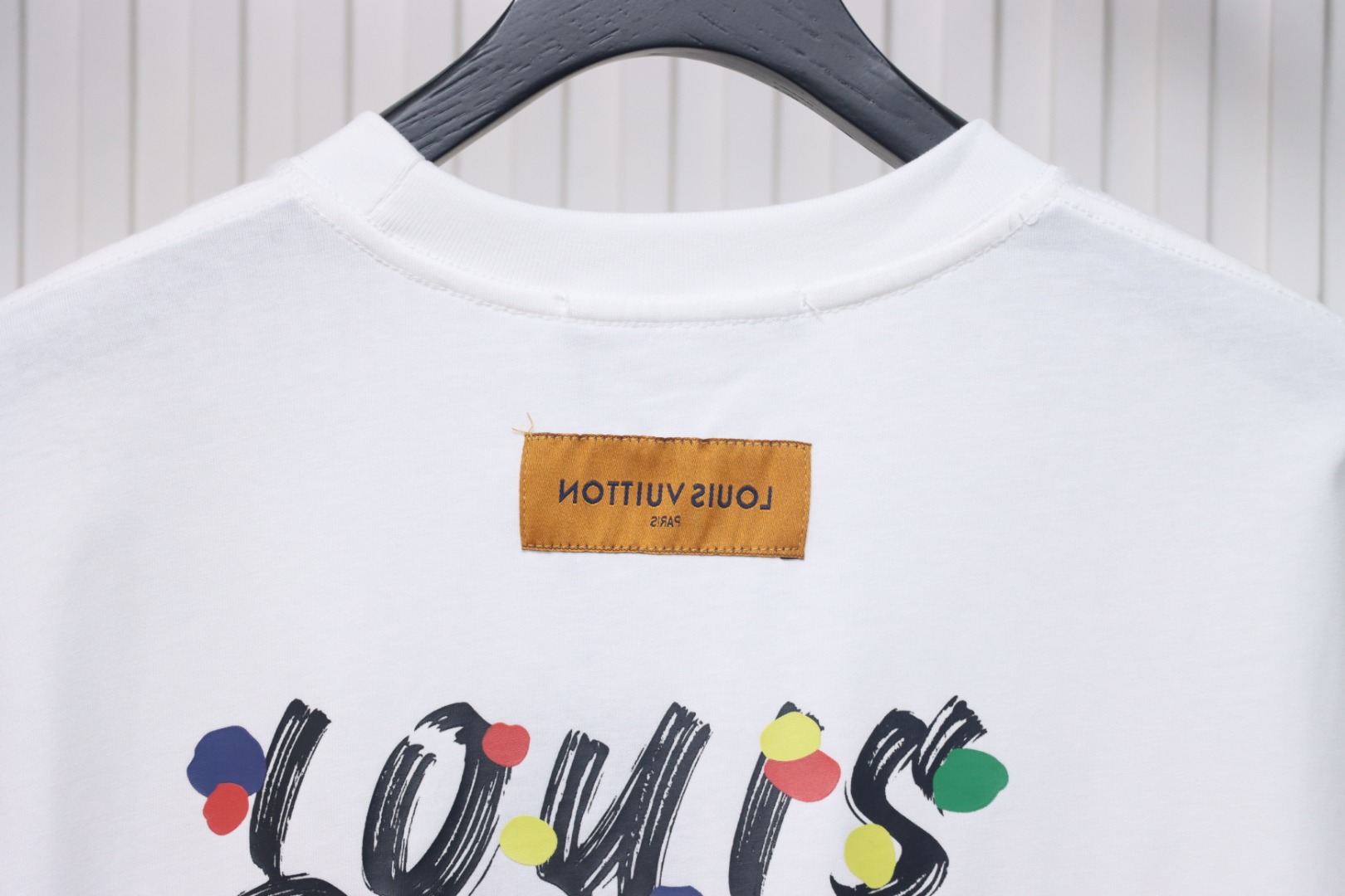 Louis Vuitton painted digital direct printing short sleeve White