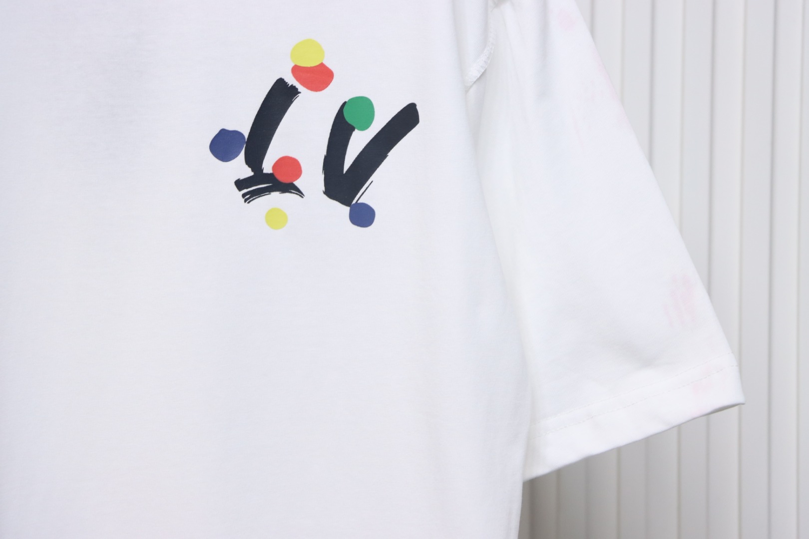 Louis Vuitton painted digital direct printing short sleeve White