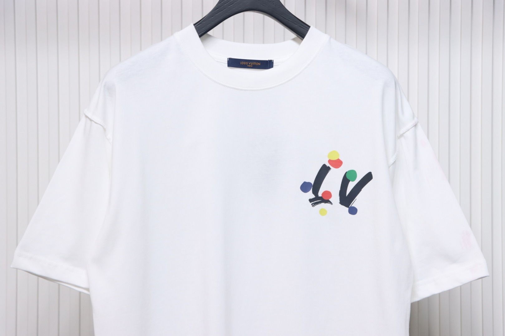 Louis Vuitton painted digital direct printing short sleeve White