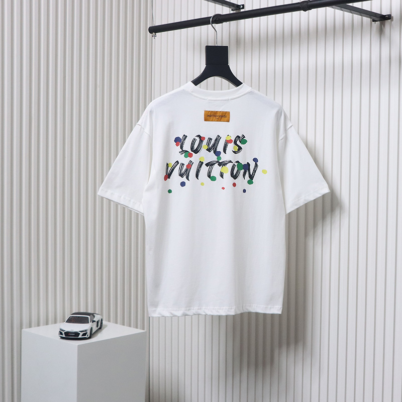 Louis Vuitton painted digital direct printing short sleeve White