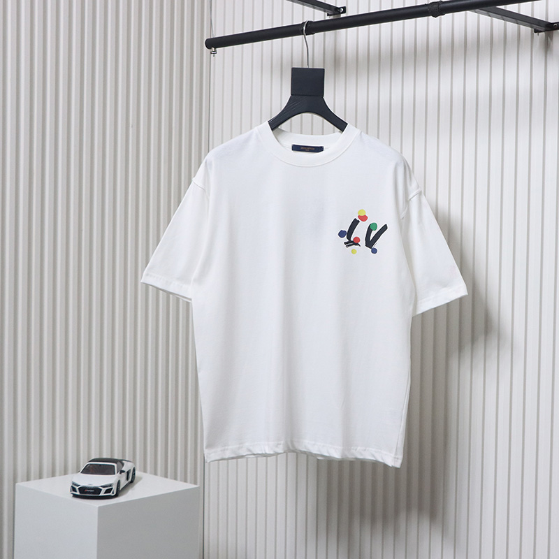 Louis Vuitton painted digital direct printing short sleeve White