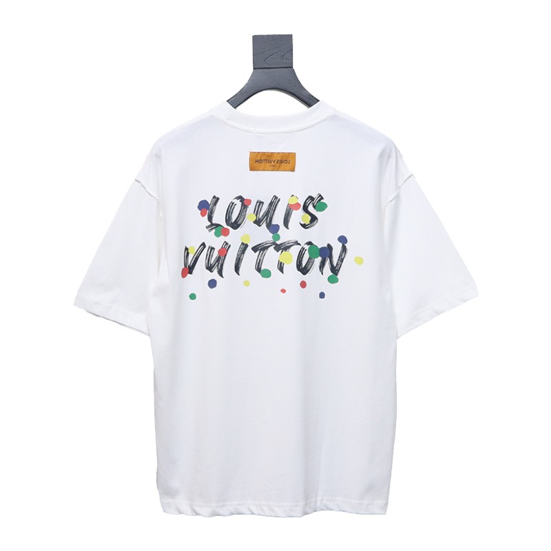 Louis Vuitton painted digital direct printing short sleeve White