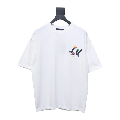 Louis Vuitton painted digital direct printing short sleeve White 01