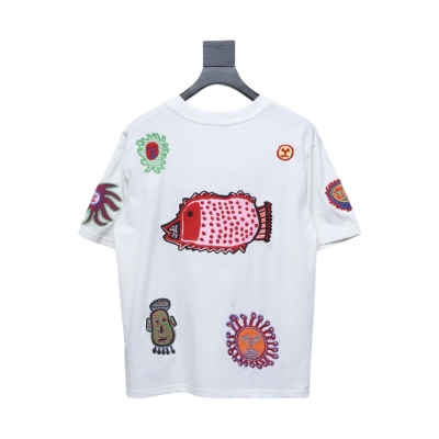 Louis Vuitton Sunfish Embroidered Couple Short Sleeve T-Shirt 02