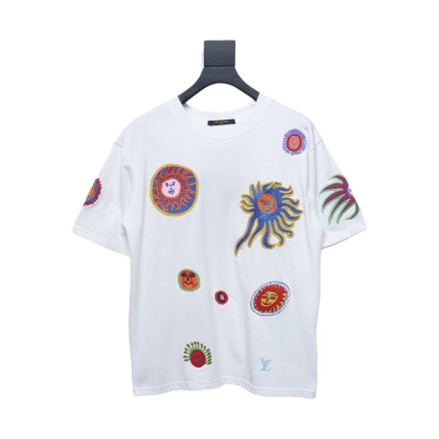Louis Vuitton Sunfish Embroidered Couple Short Sleeve T-Shirt 01