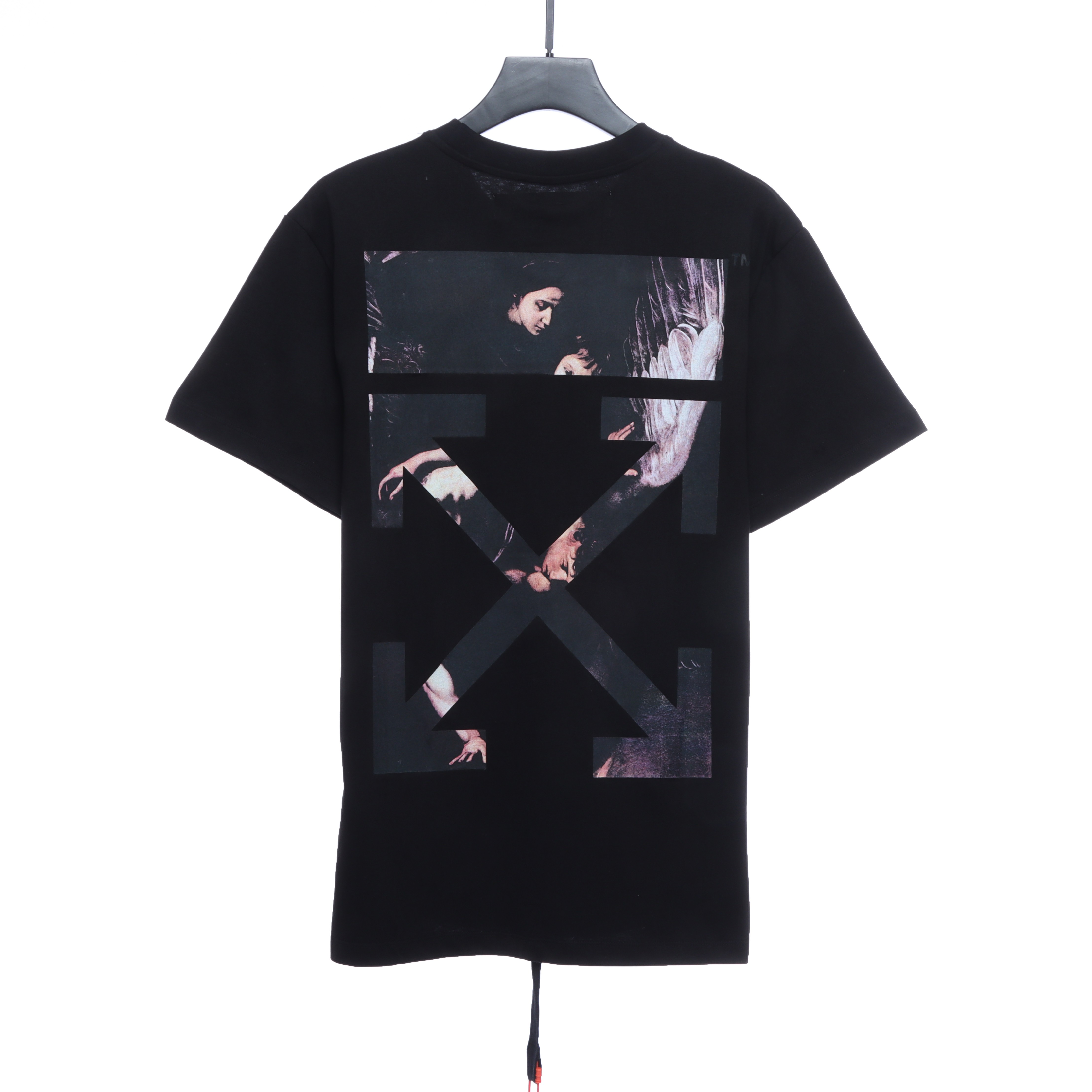 OW Angel Oil Painting Short Sleeve Black