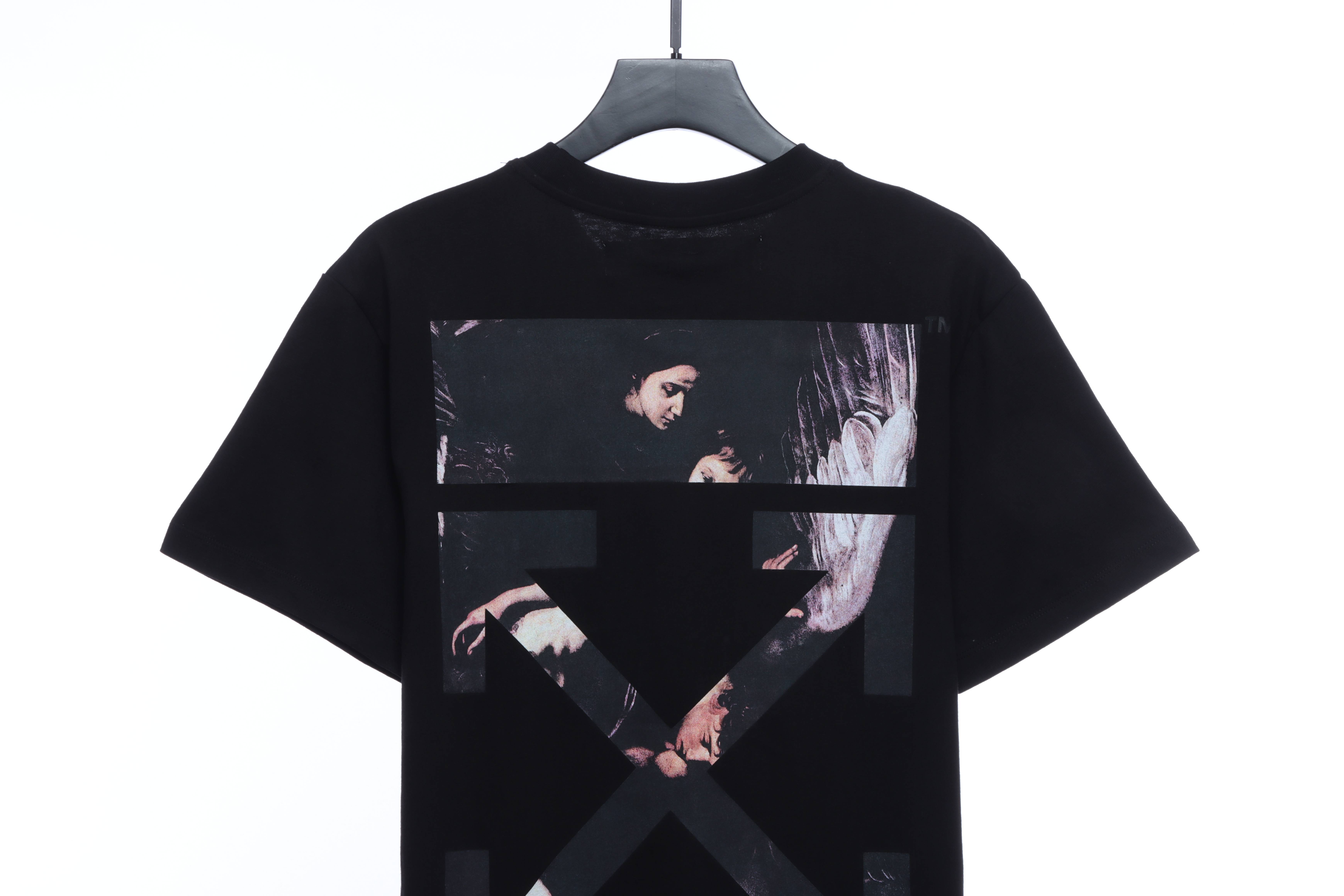 OW Angel Oil Painting Short Sleeve Black
