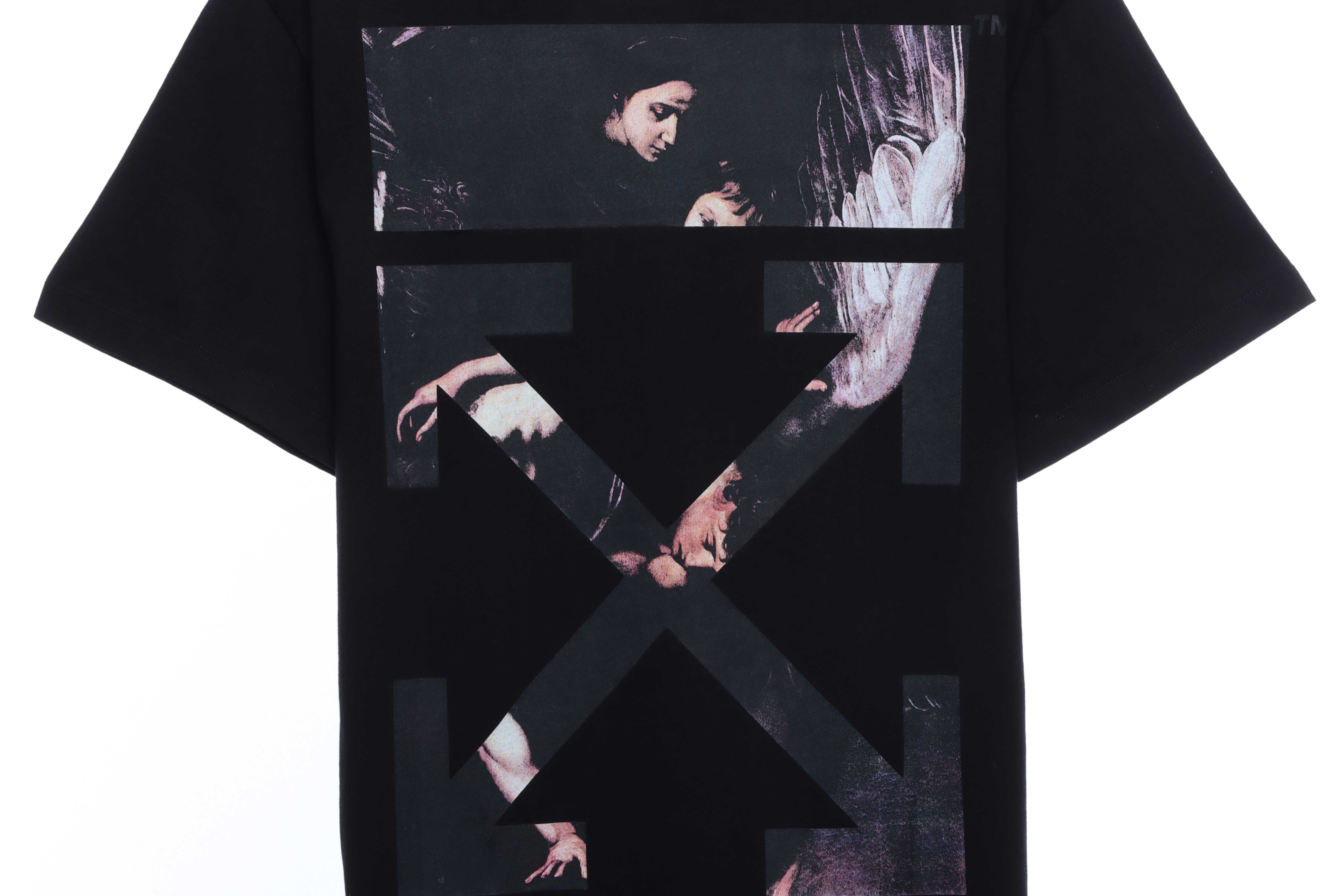 OW Angel Oil Painting Short Sleeve Black
