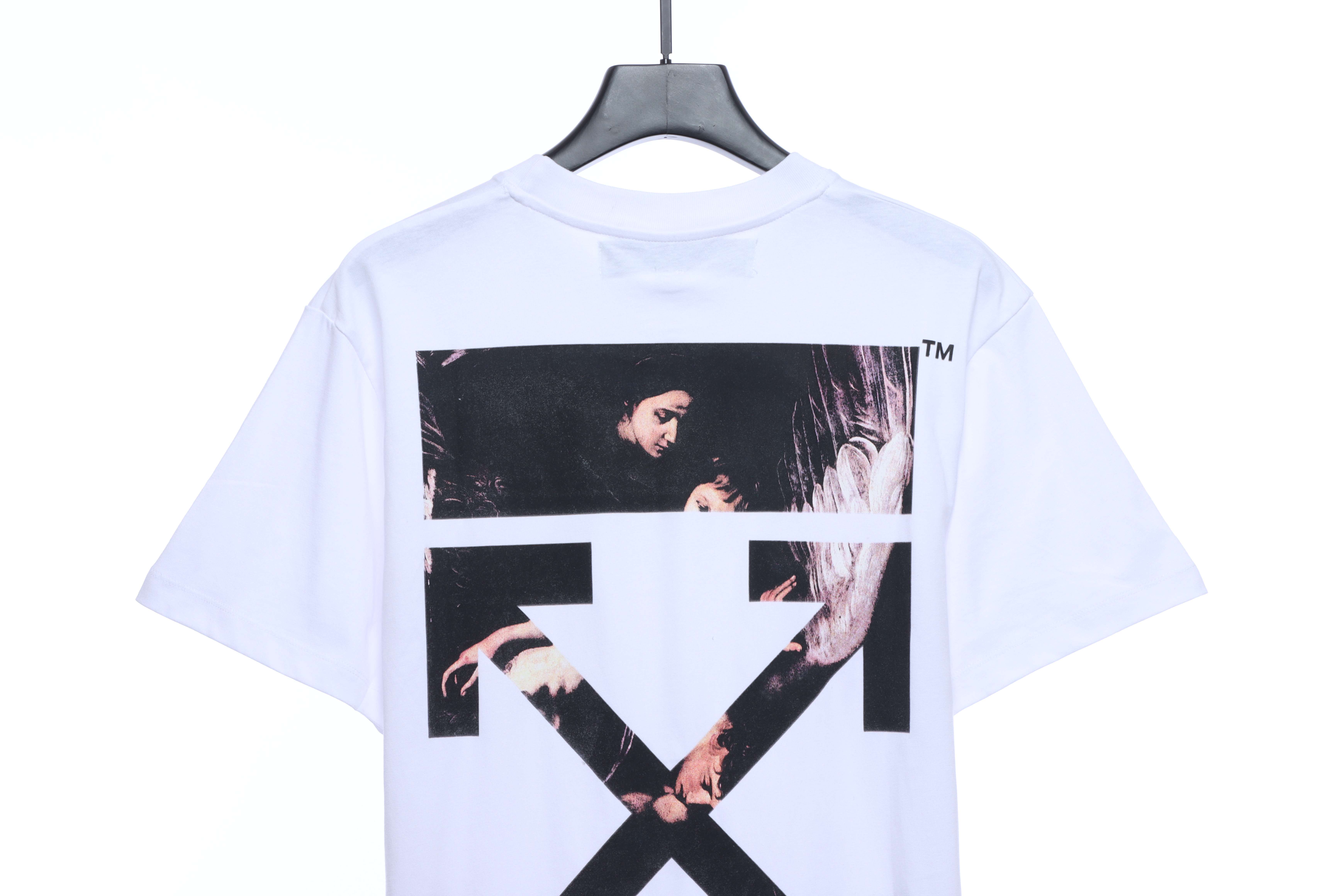 OW Angel Oil Painting Short Sleeve White