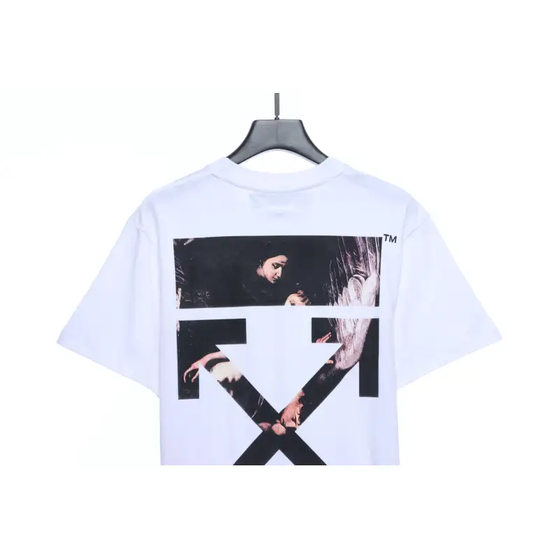 OW Angel Oil Painting Short Sleeve White