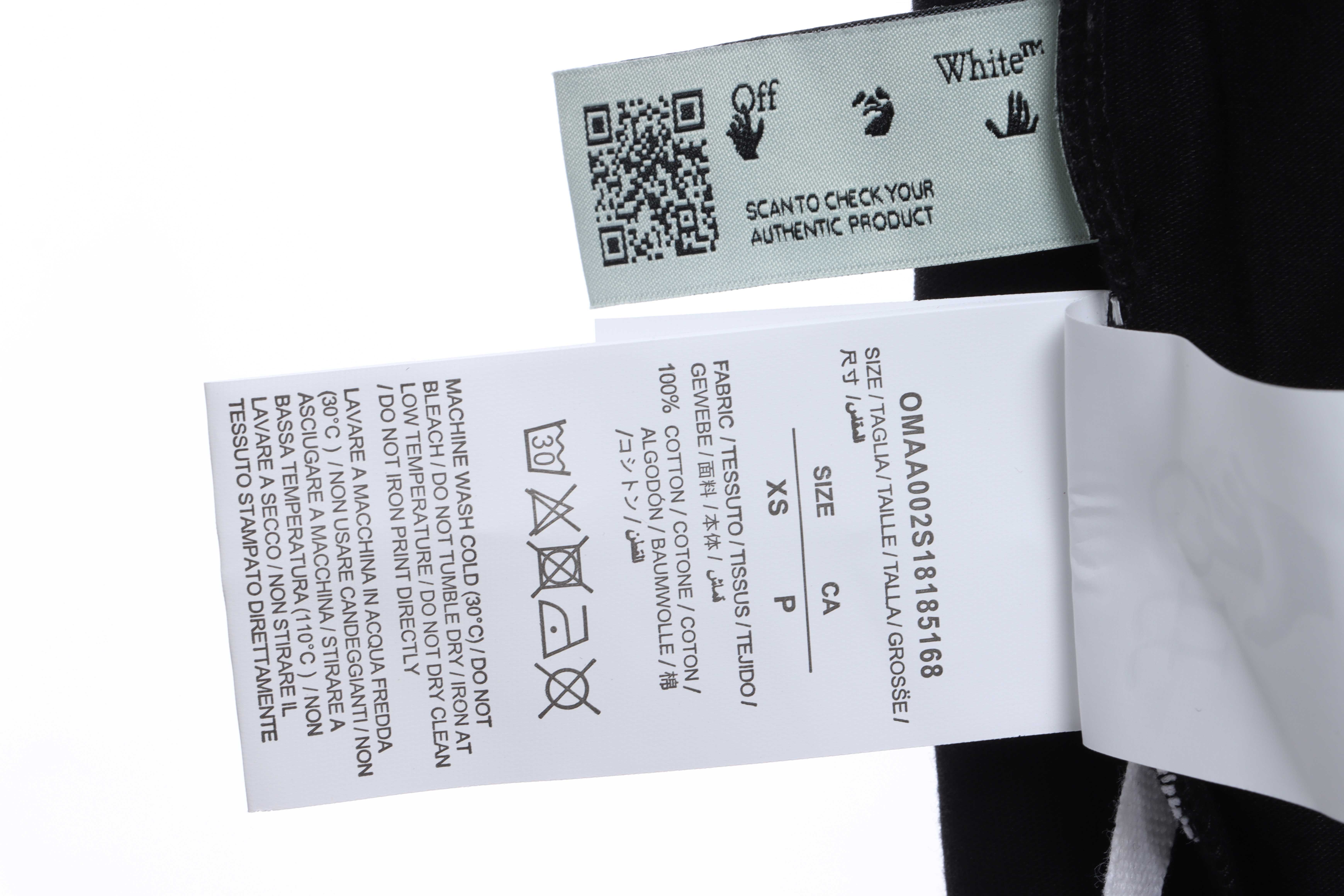 OW embroidered flocking print short sleeves (special offer) black