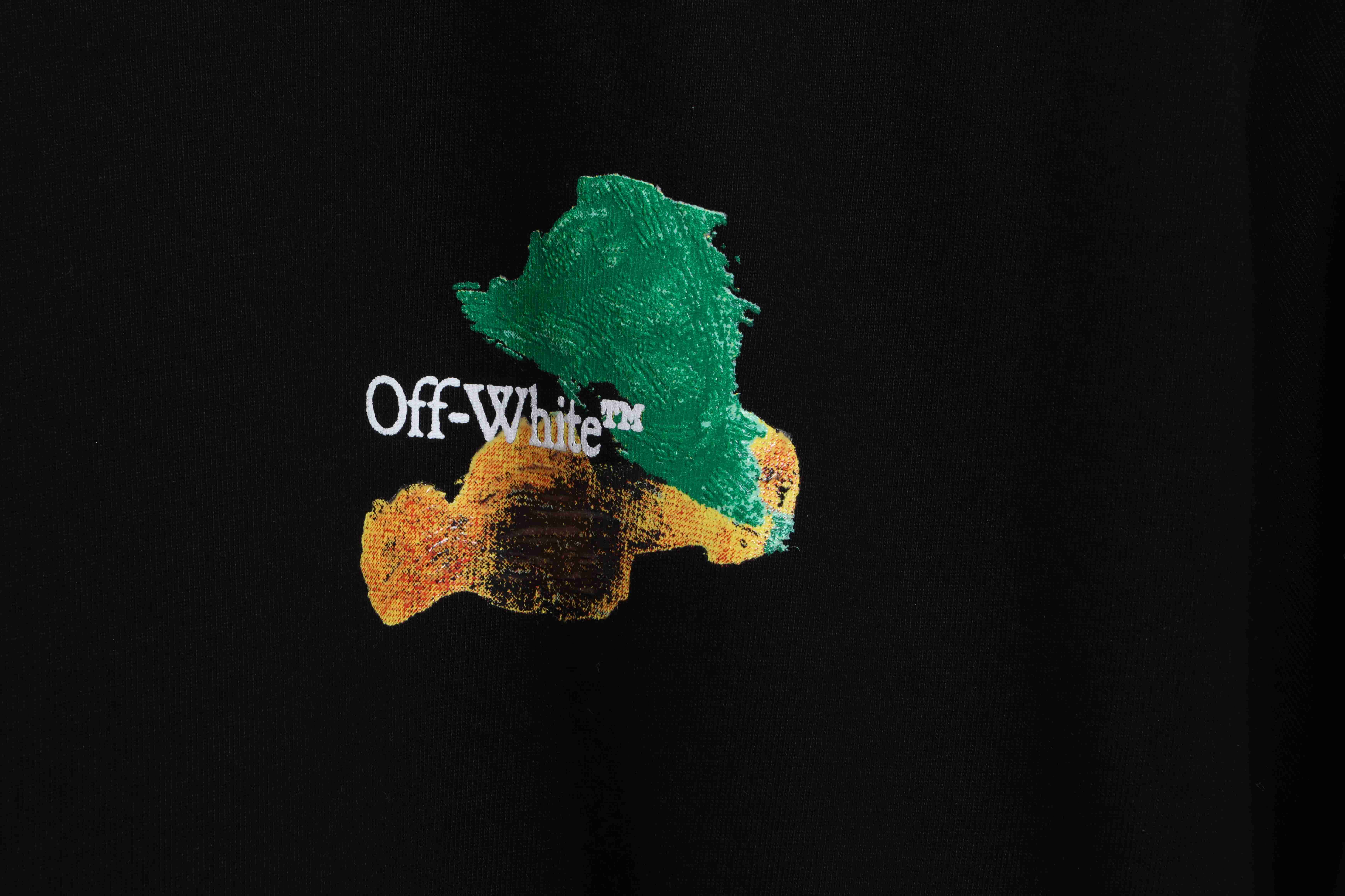OW environmentally friendly ink hand-painted colorful graffiti short sleeve black