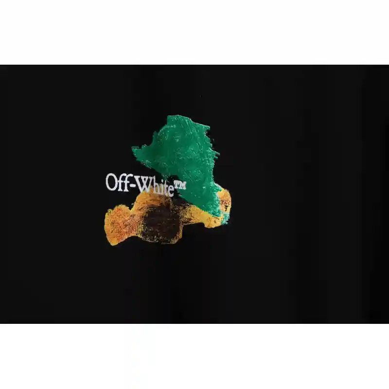 OW environmentally friendly ink hand-painted colorful graffiti short sleeve black