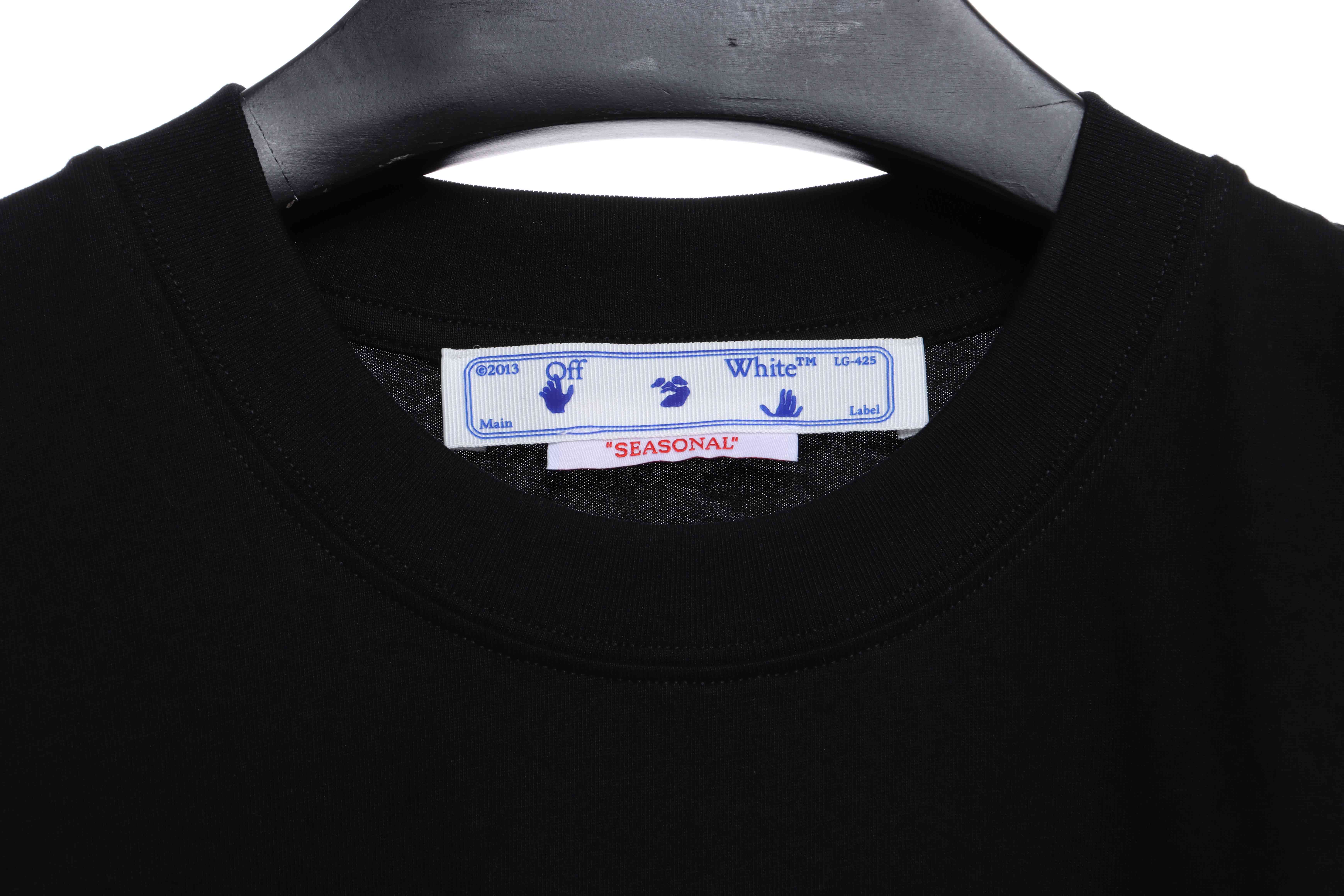 OW environmentally friendly ink hand-painted colorful graffiti short sleeve black