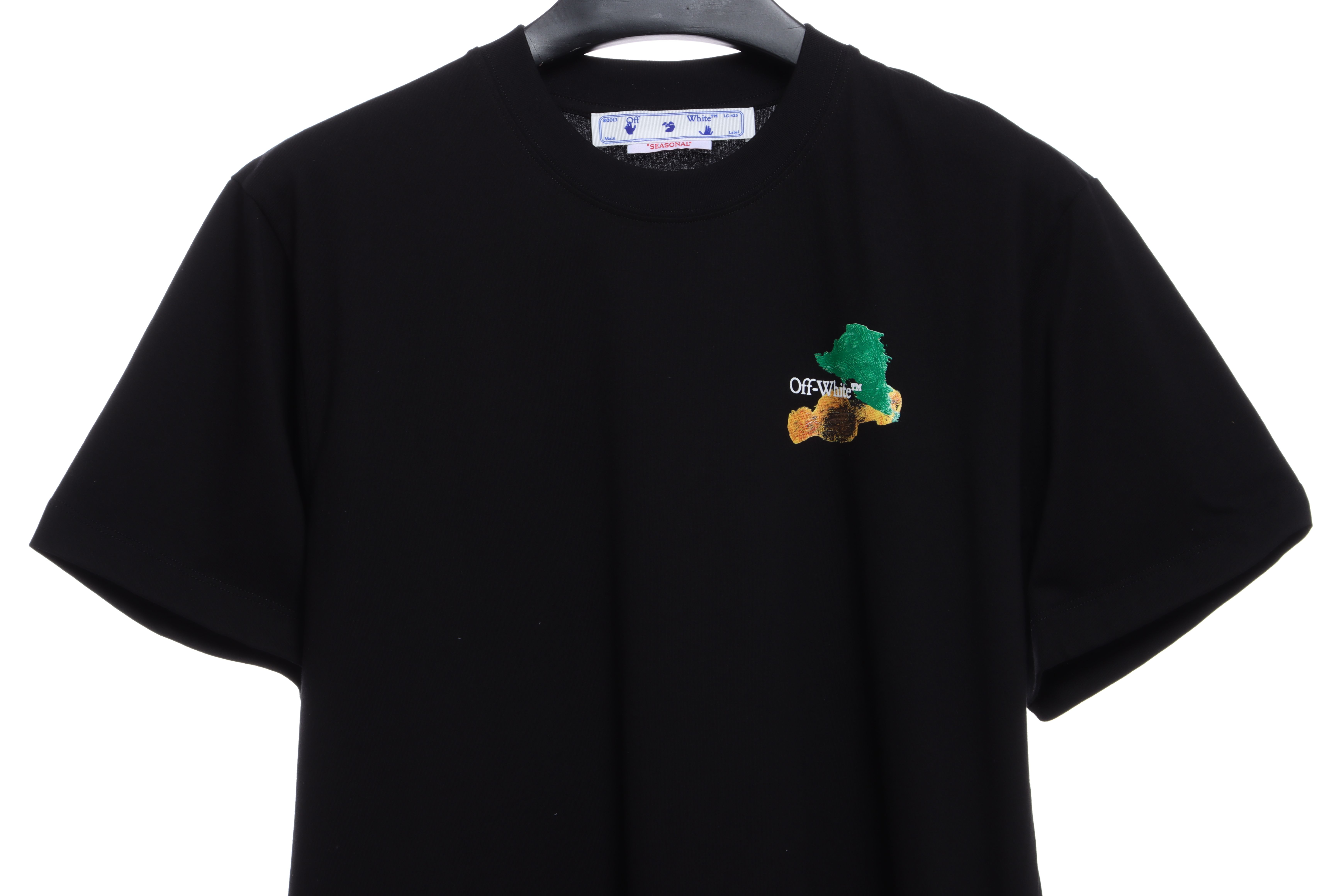 OW environmentally friendly ink hand-painted colorful graffiti short sleeve black