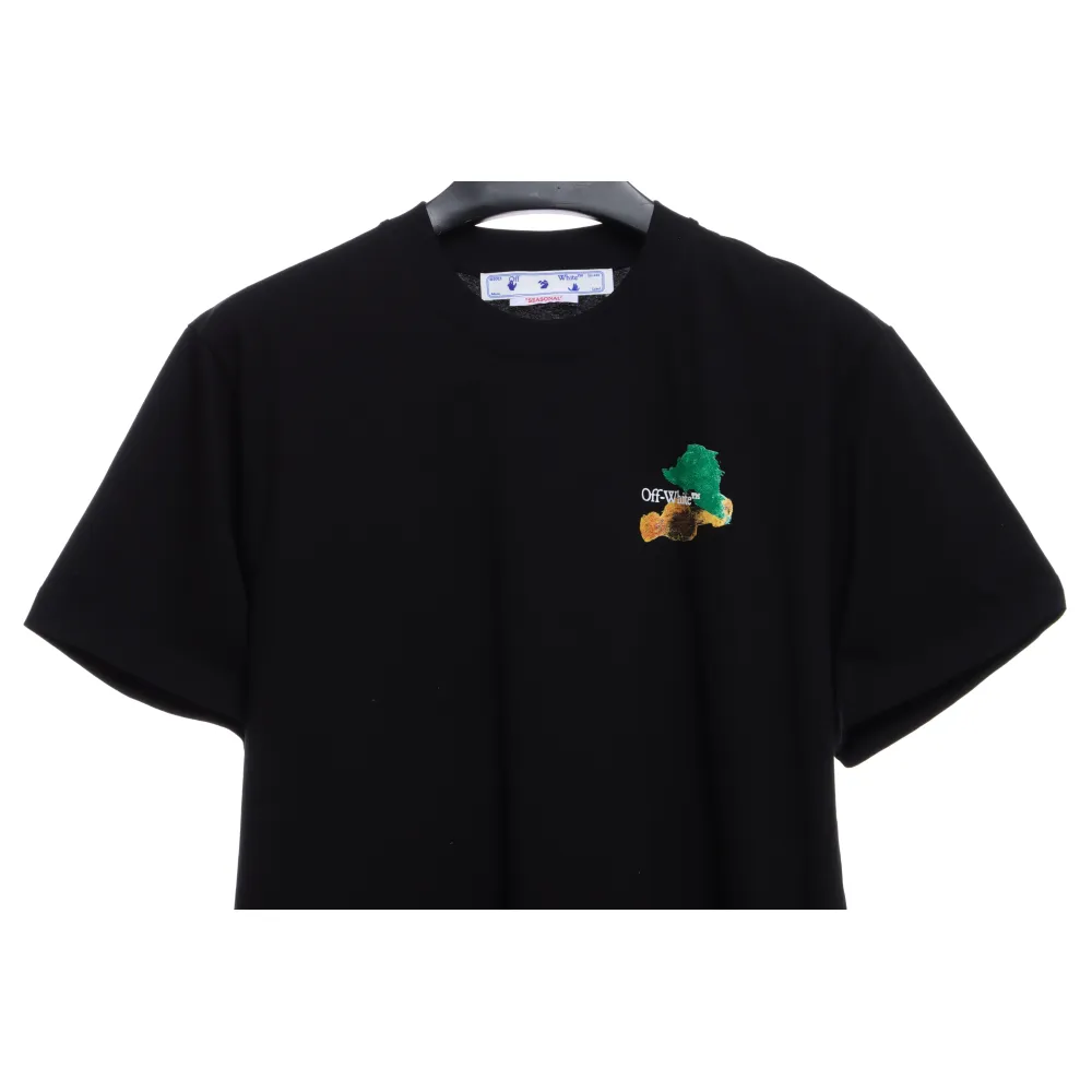 OW environmentally friendly ink hand-painted colorful graffiti short sleeve black
