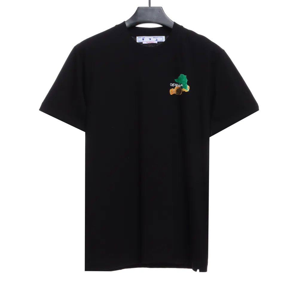 OW environmentally friendly ink hand-painted colorful graffiti short sleeve black