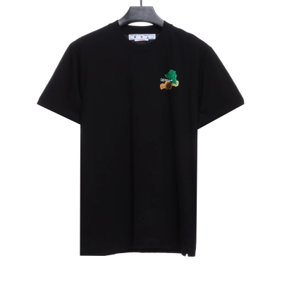 OW environmentally friendly ink hand-painted colorful graffiti short sleeve black 02