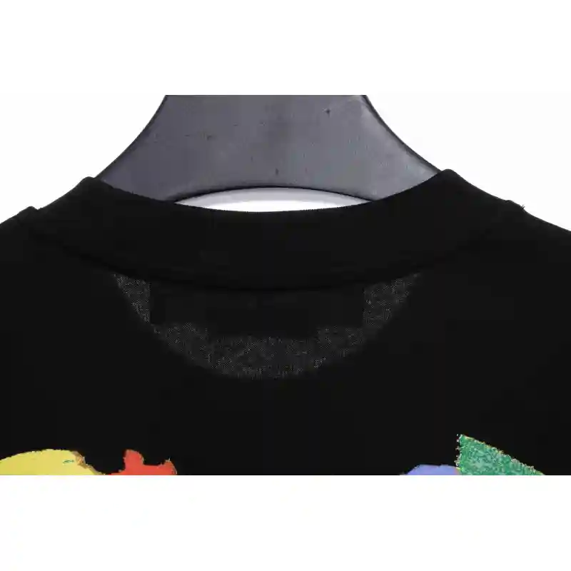 OW environmentally friendly ink hand-painted colorful graffiti short sleeve black