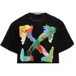 OW environmentally friendly ink hand-painted colorful graffiti short sleeve black