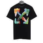 OW environmentally friendly ink hand-painted colorful graffiti short sleeve black