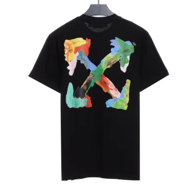 OW environmentally friendly ink hand-painted colorful graffiti short sleeve black 01