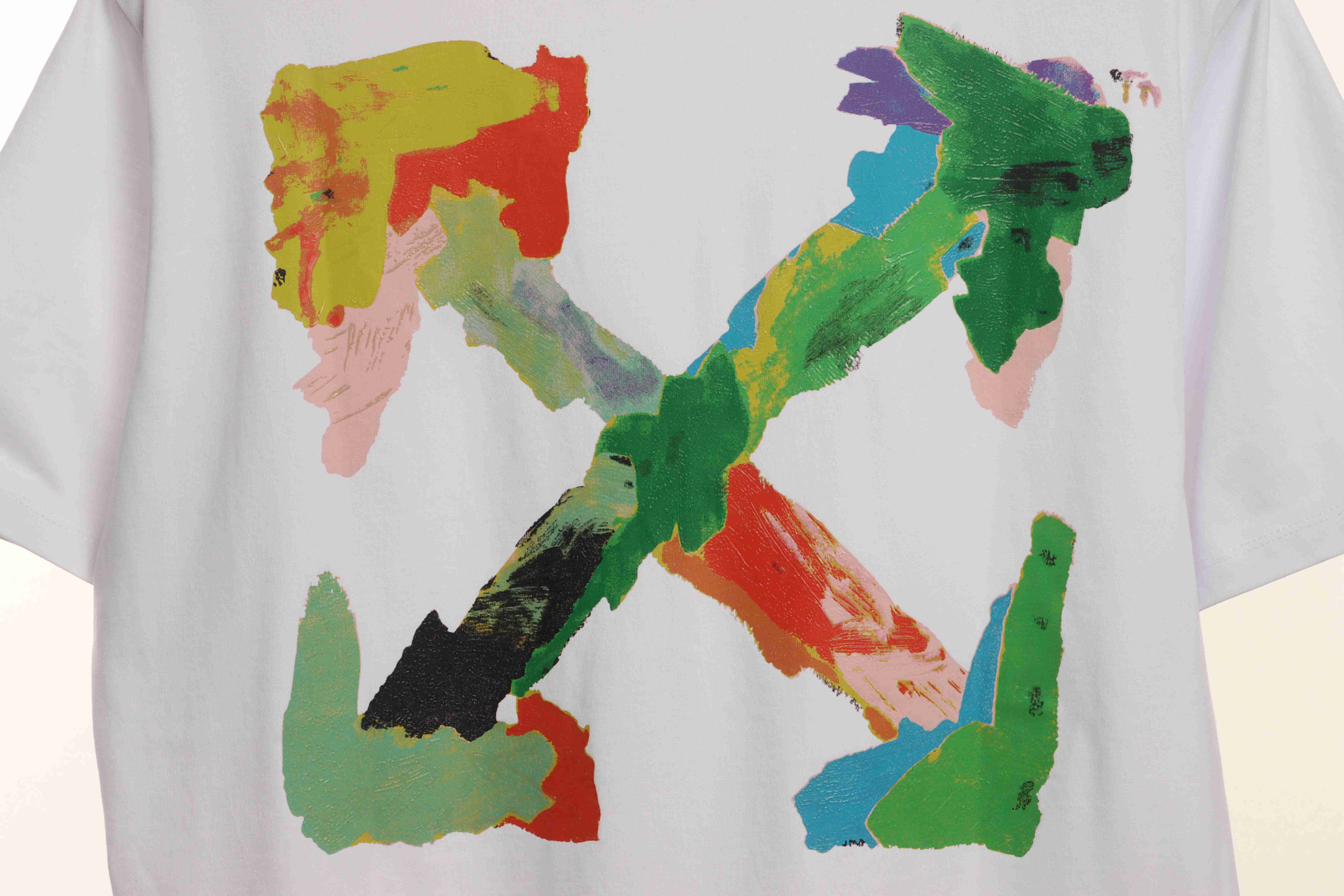 OW Environmentally friendly ink hand-painted colorful graffiti short sleeves white