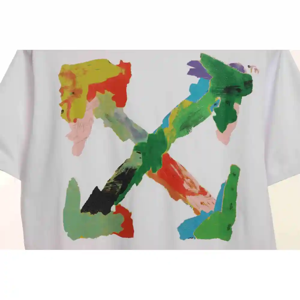 OW Environmentally friendly ink hand-painted colorful graffiti short sleeves white