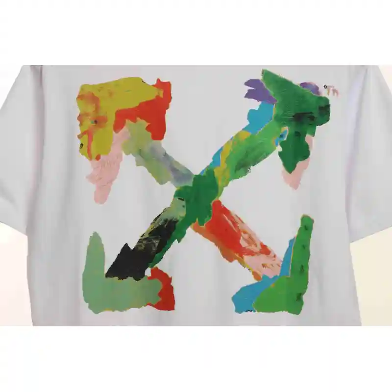 OW Environmentally friendly ink hand-painted colorful graffiti short sleeves white