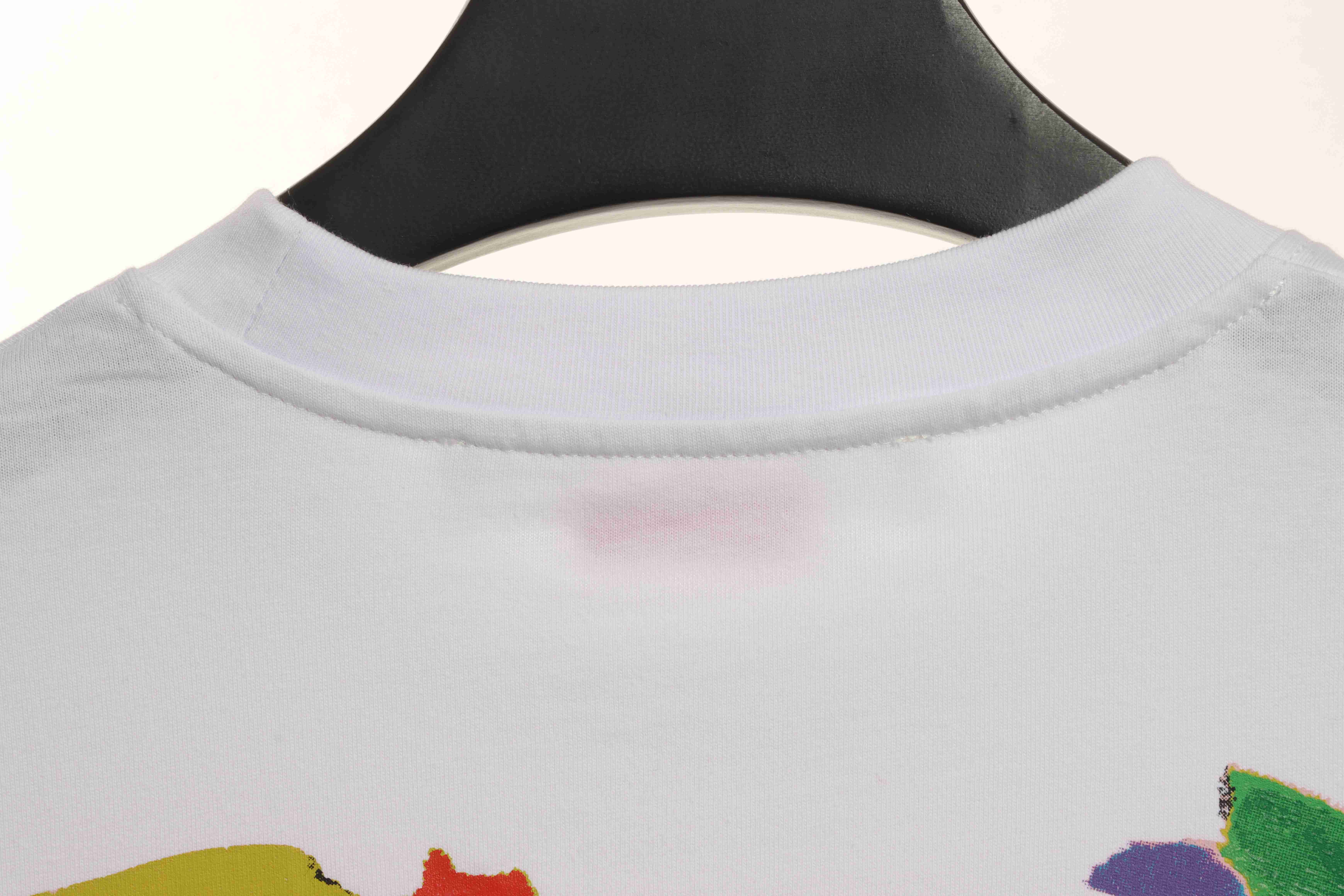 OW Environmentally friendly ink hand-painted colorful graffiti short sleeves white