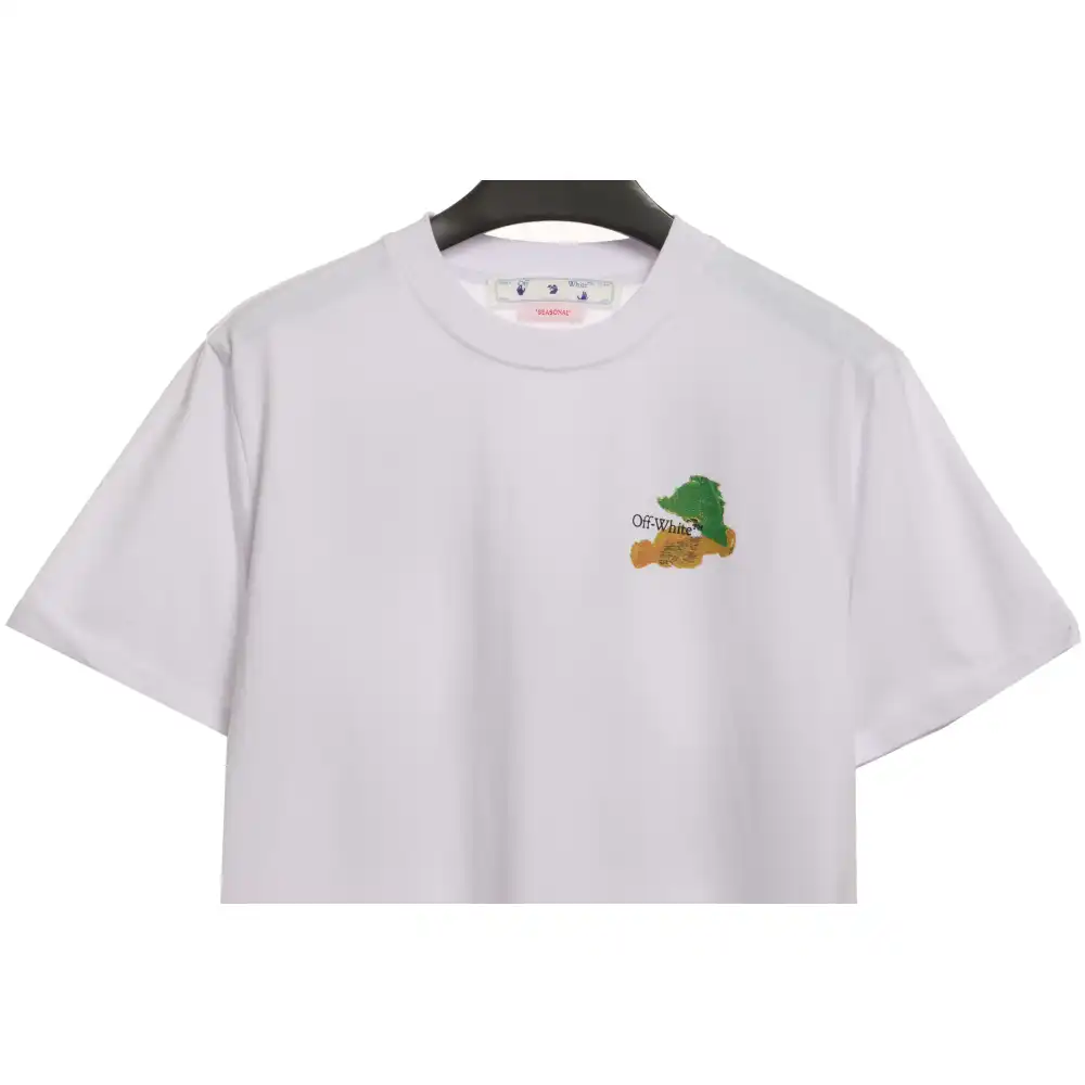 OW Environmentally friendly ink hand-painted colorful graffiti short sleeves white