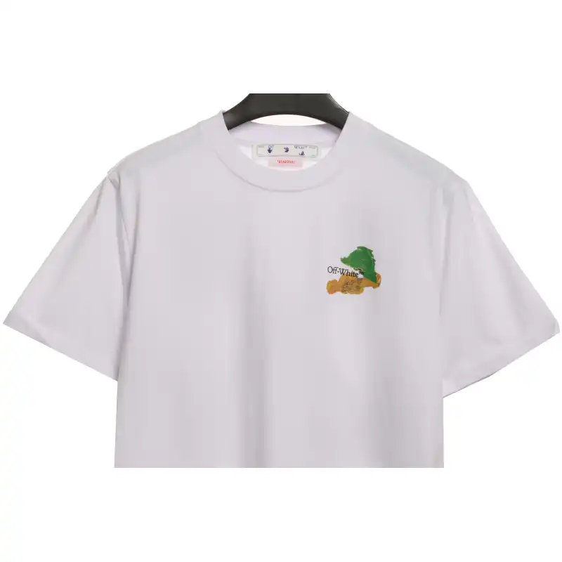 OW Environmentally friendly ink hand-painted colorful graffiti short sleeves white