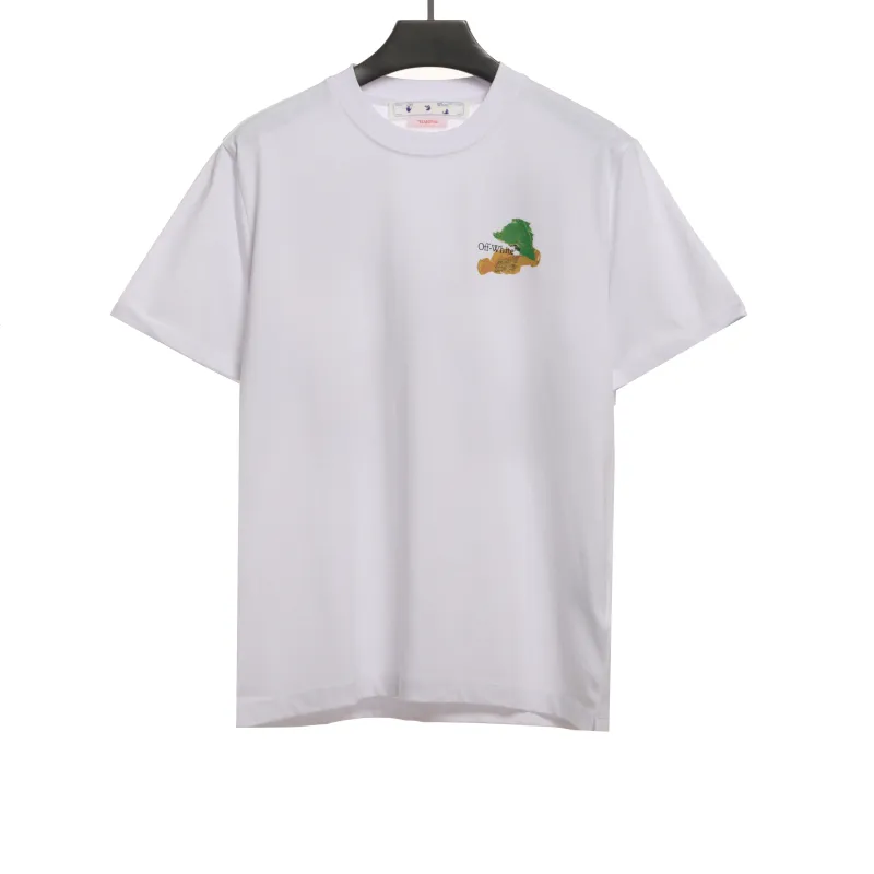 OW Environmentally friendly ink hand-painted colorful graffiti short sleeves white