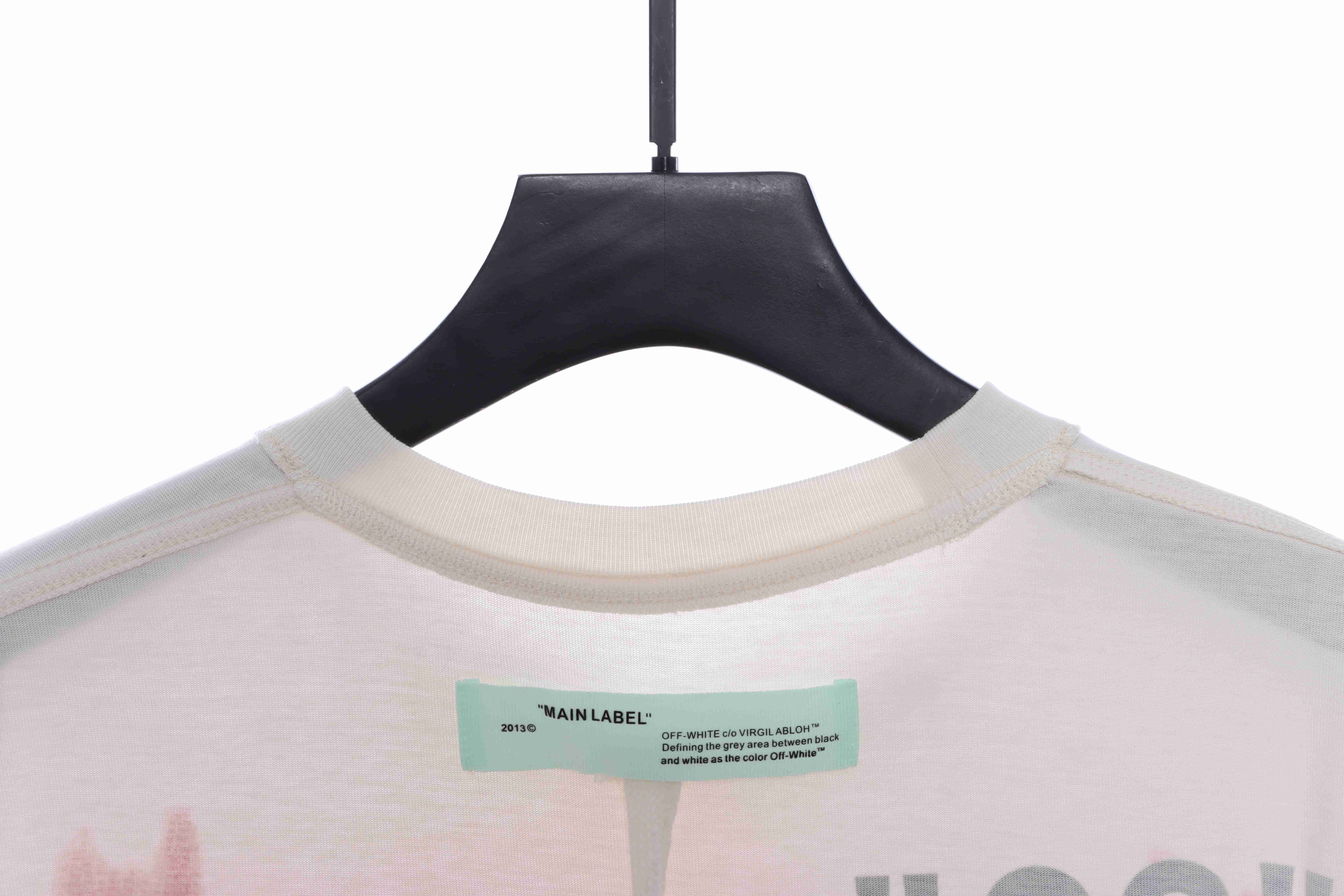 OW Graffiti Pink Arrow Short Sleeve White