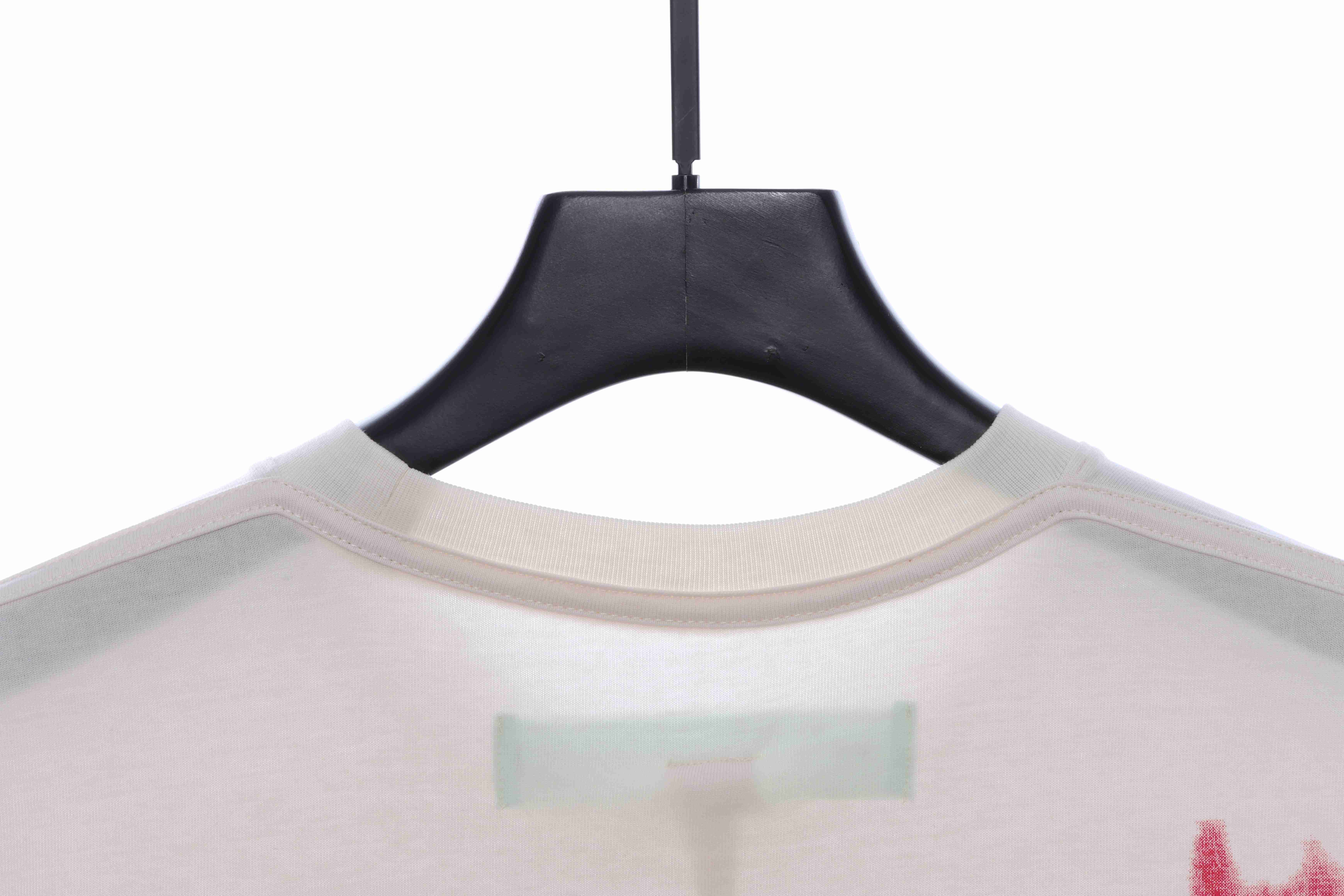 OW Graffiti Pink Arrow Short Sleeve White