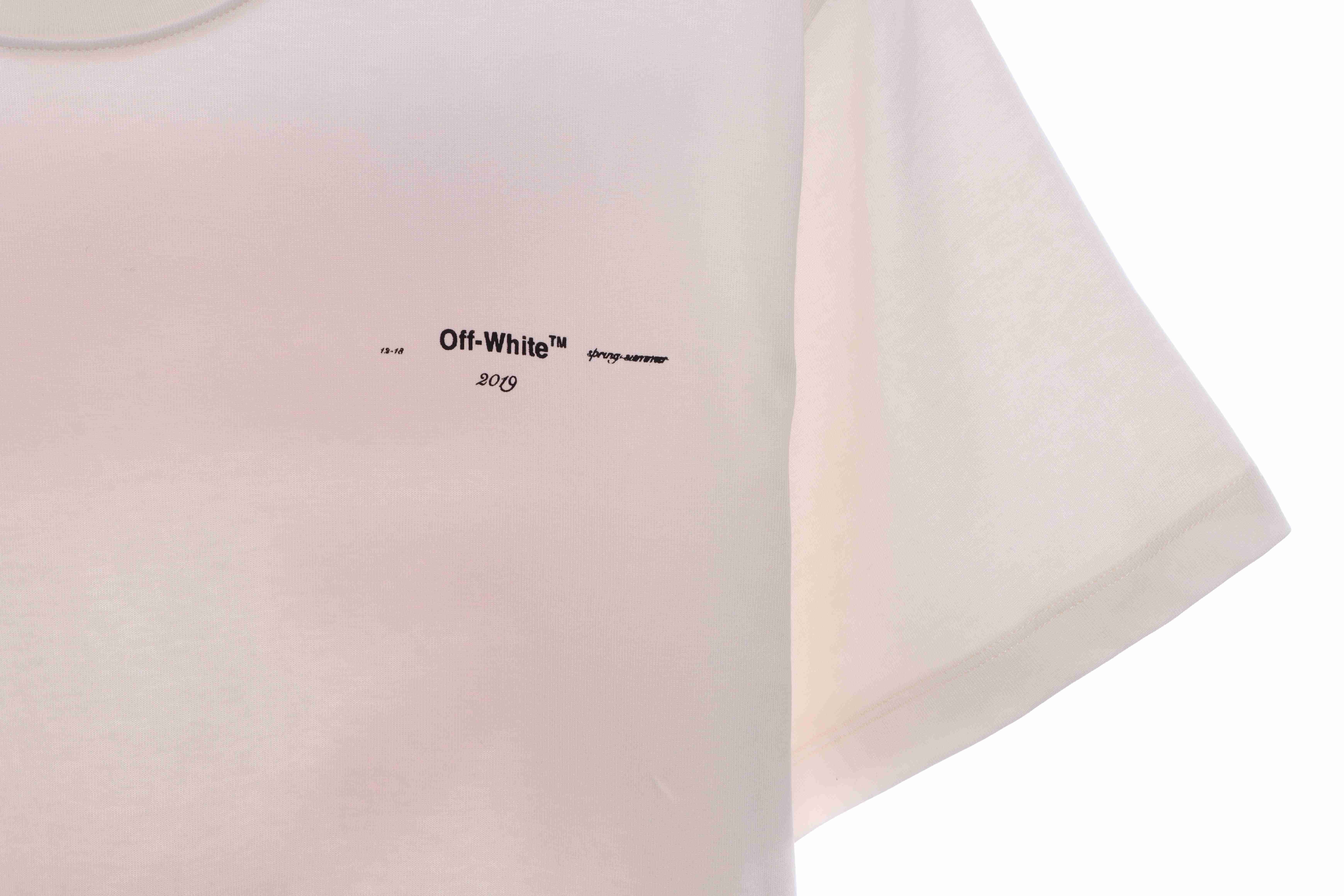 OW Graffiti Pink Arrow Short Sleeve White