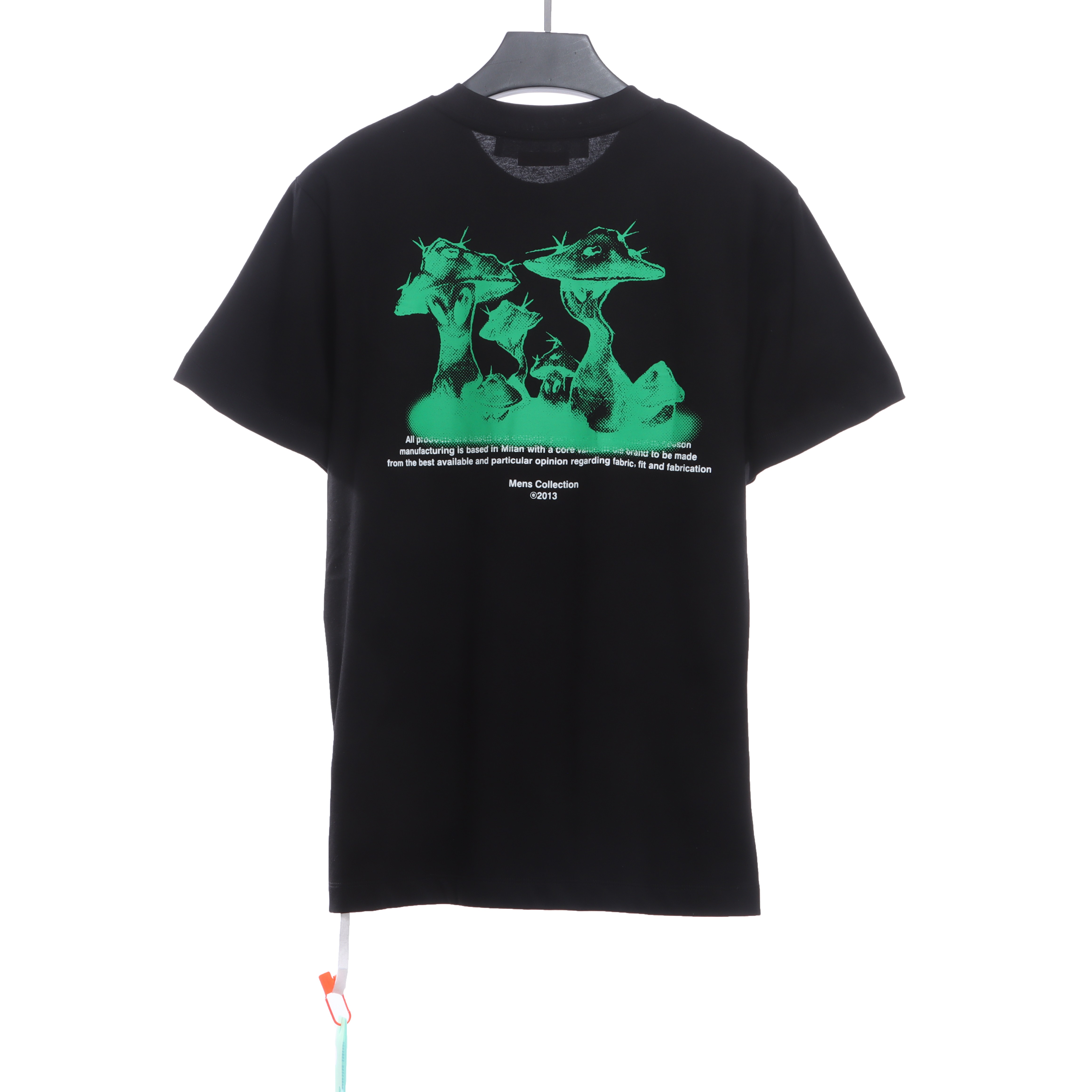 OW Green Mushroom Print Short Sleeve (Special Offer) Black