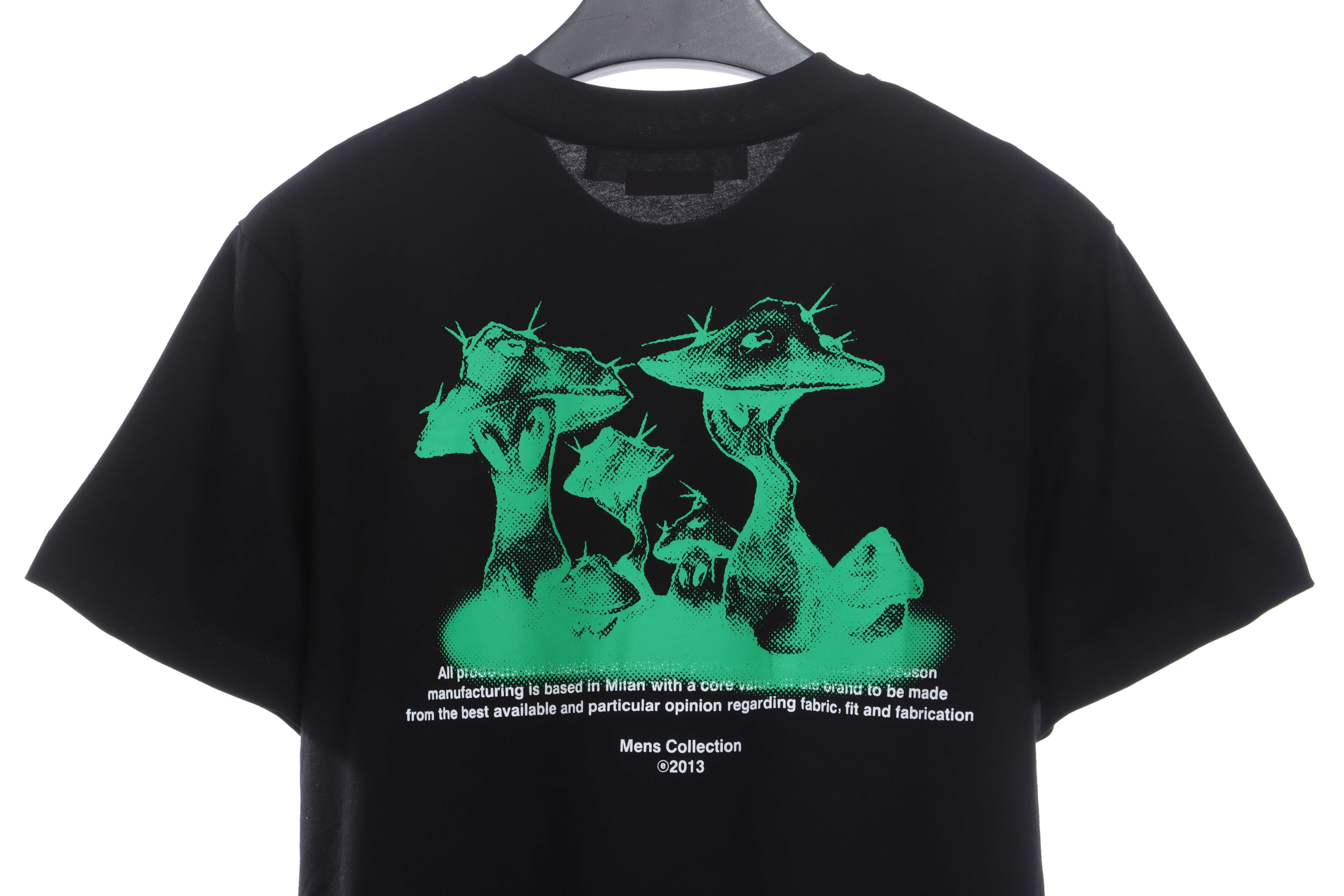 OW Green Mushroom Print Short Sleeve (Special Offer) Black