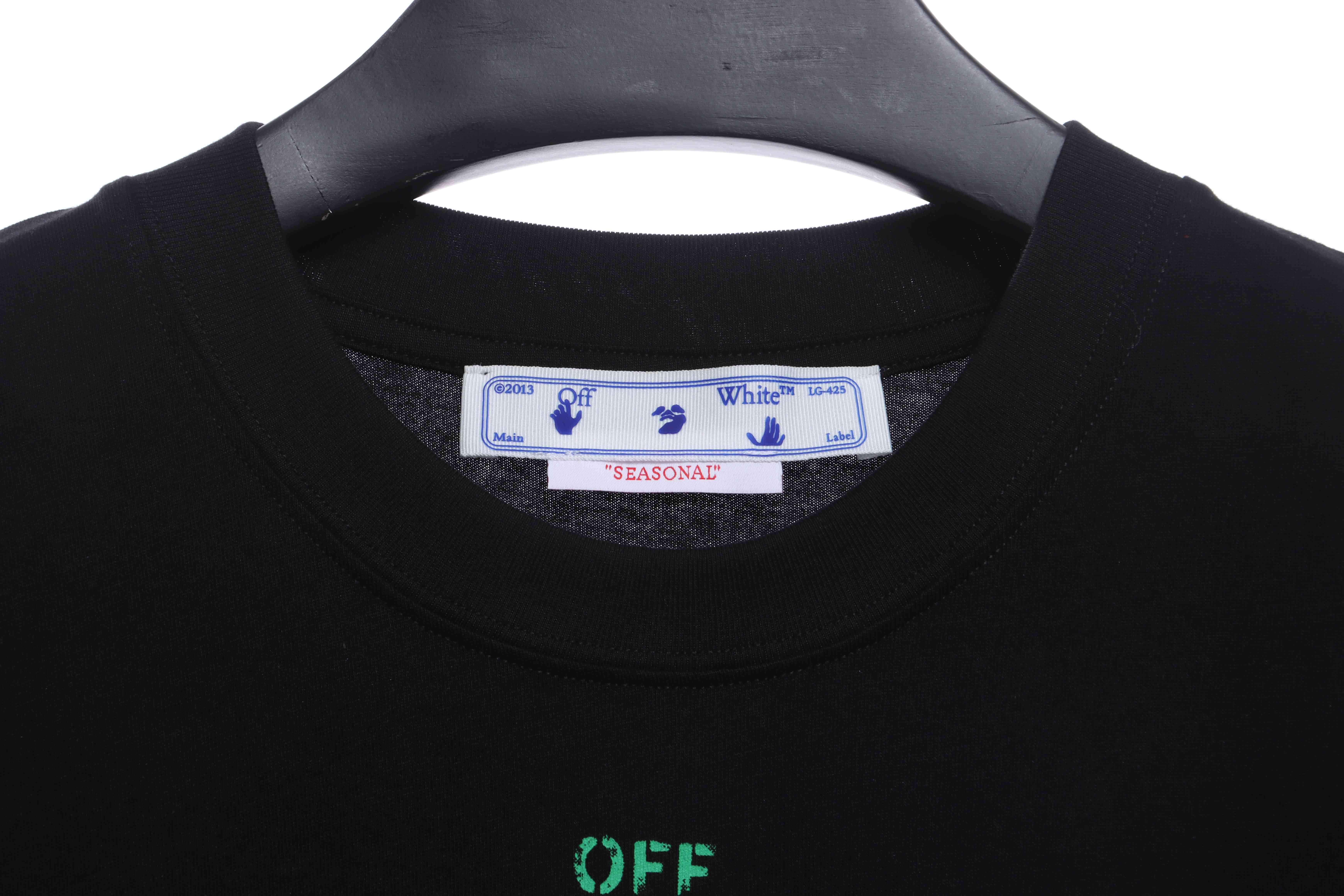 OW Green Mushroom Print Short Sleeve (Special Offer) Black