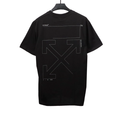 OW Incomplete Lines Arrow Printed Short Sleeve Black 01