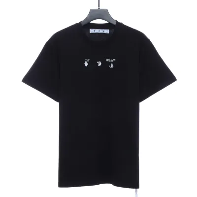 OW Melting Arrow Printed Short Sleeve Black and Gray 02