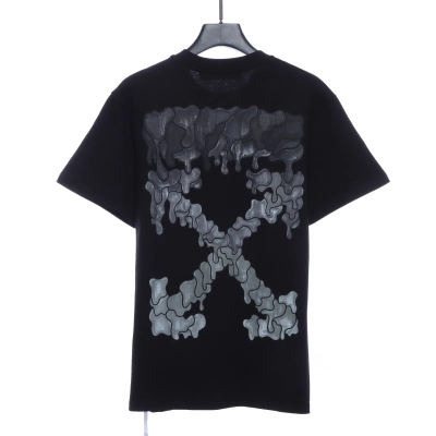 OW Melting Arrow Printed Short Sleeve Black and Gray 01